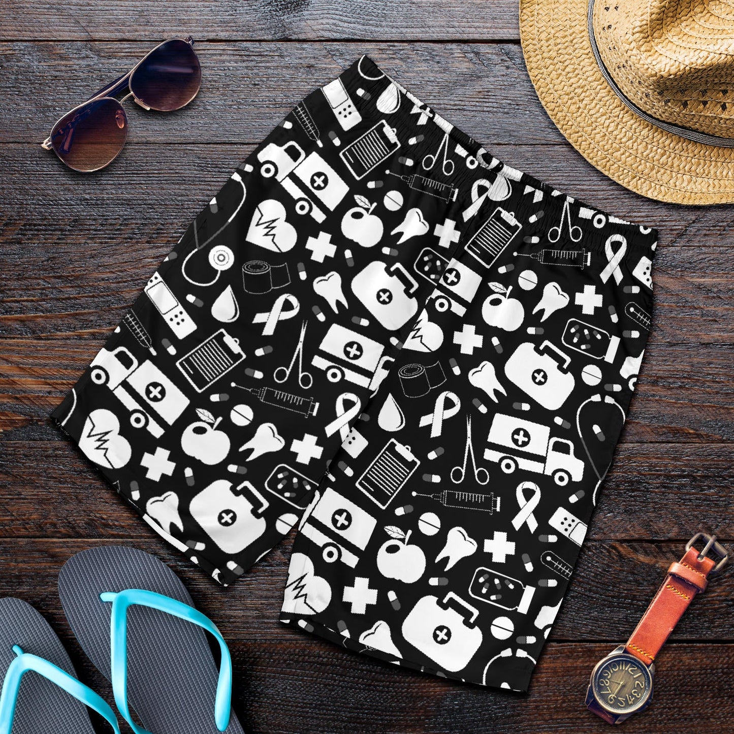 Medical Pattern Print Design 01 Mens Shorts