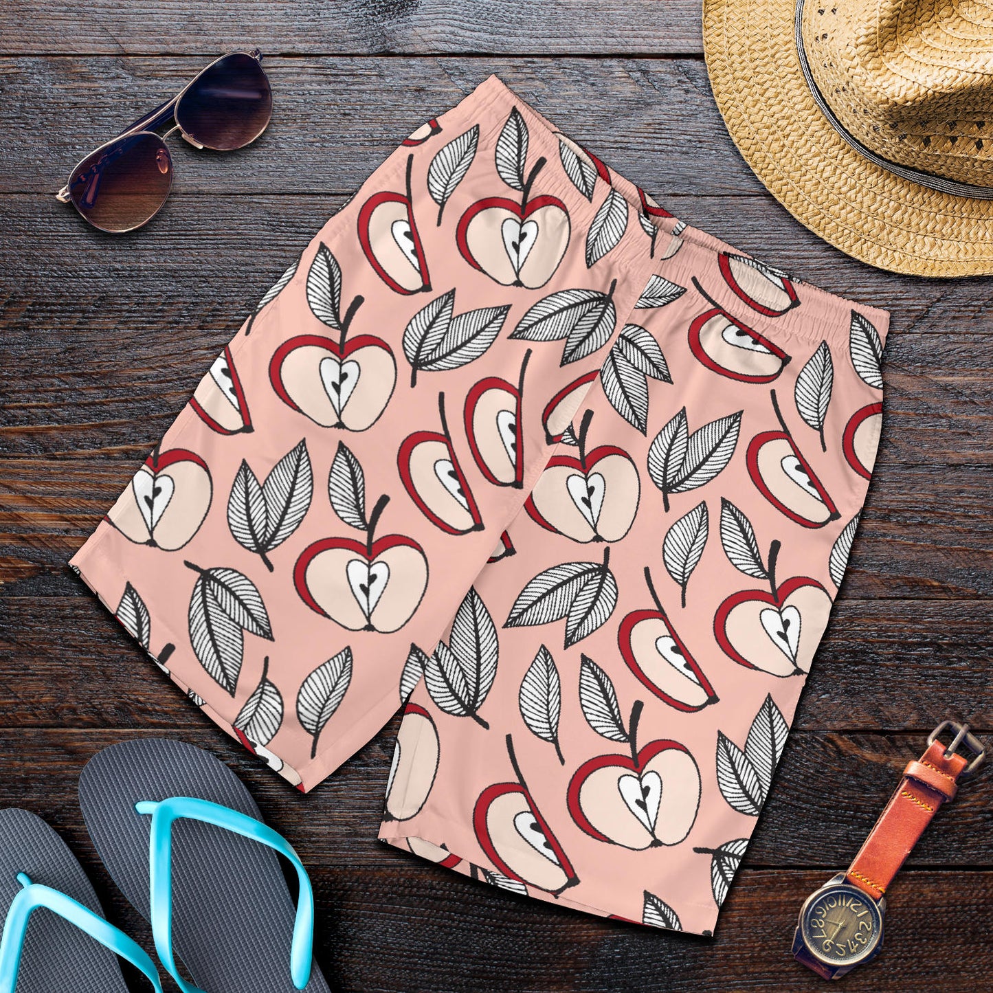 Apple Pattern Print Design AP04 Mens Shorts