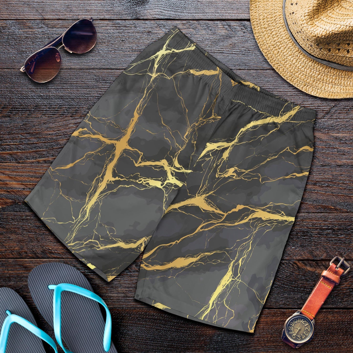 Marble Pattern Print Design 02 Mens Shorts