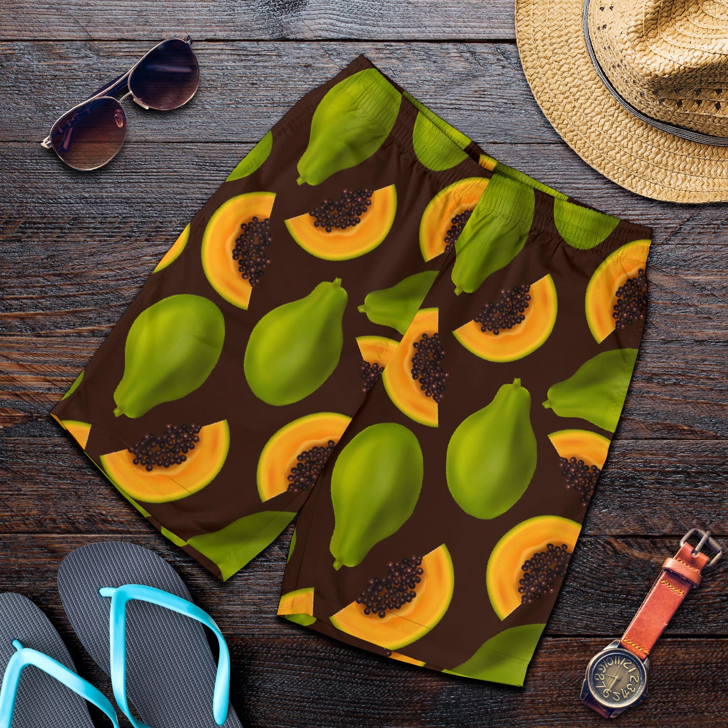 Papaya Pattern Print Design PP04 Mens Shorts