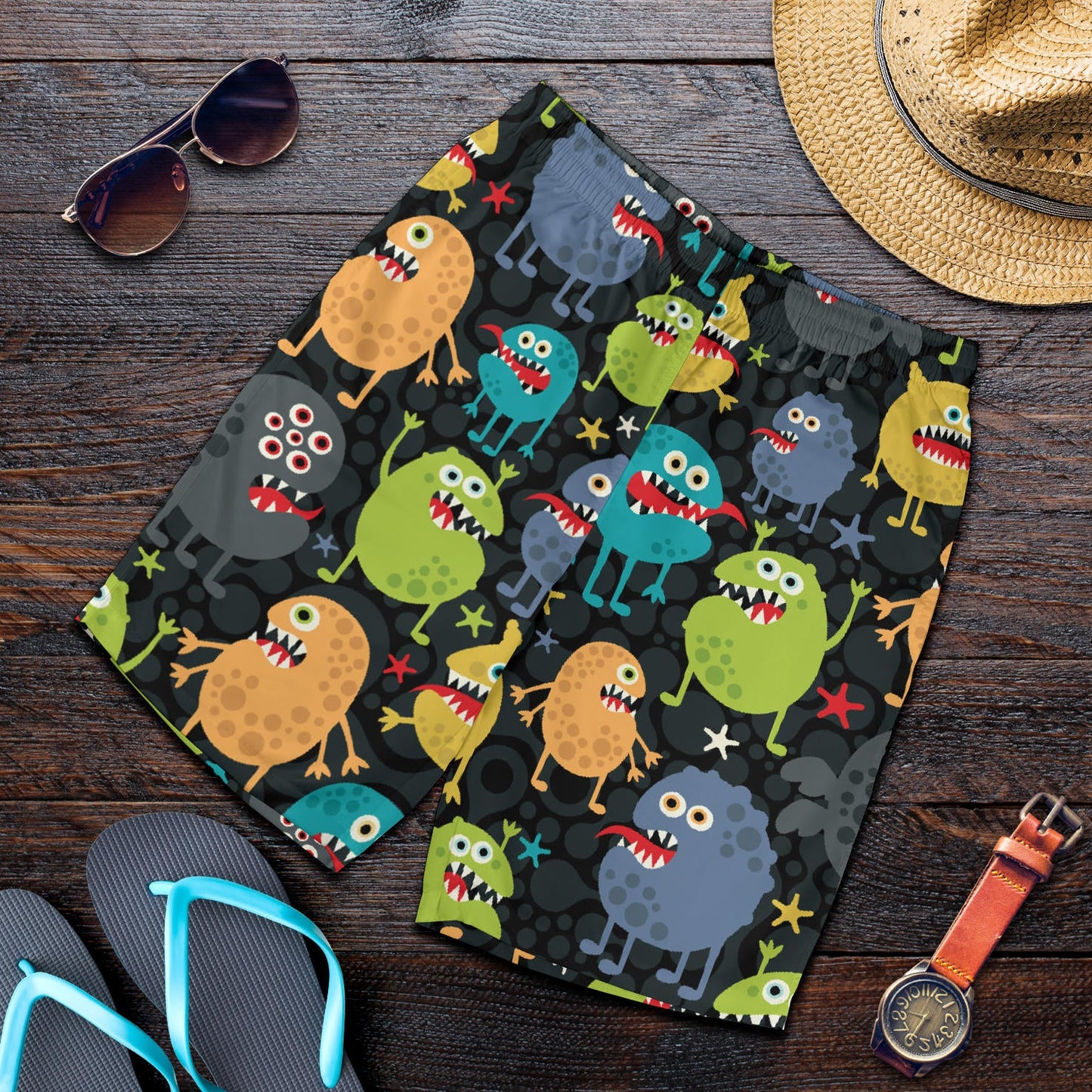 Monster Pattern Print Design 01 Mens Shorts