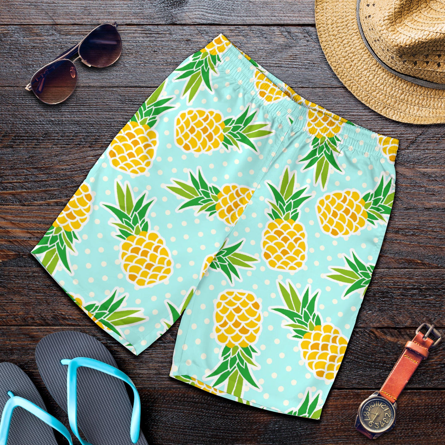 Pineapple Pattern Print Design PP01 Mens Shorts