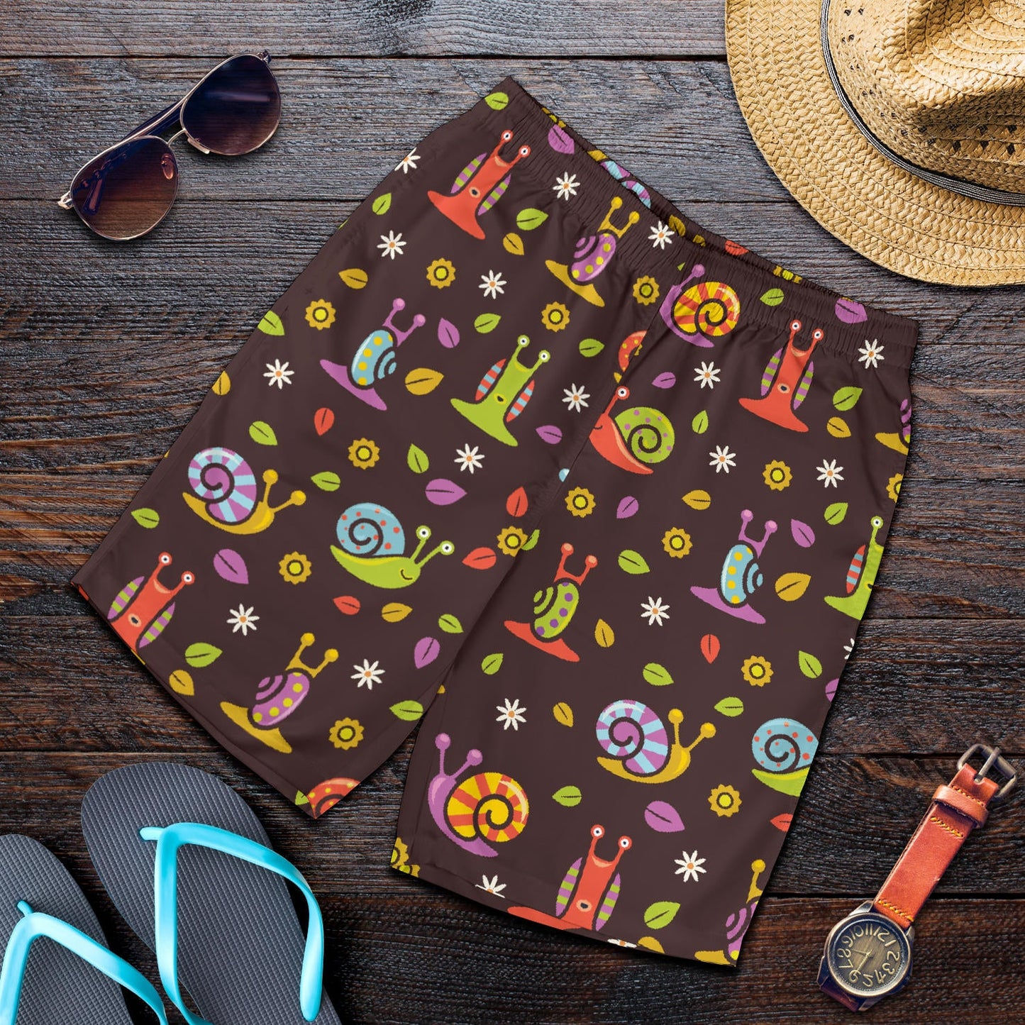 Snail Pattern Print Design 01 Mens Shorts