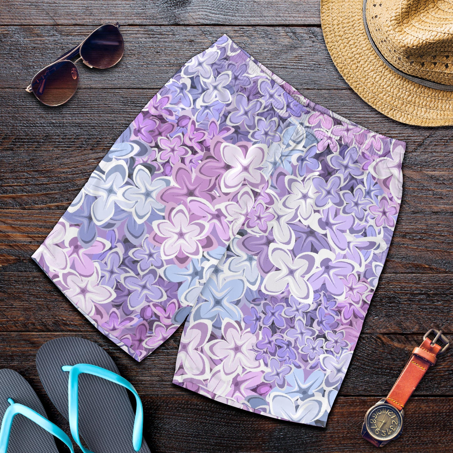Lilac Pattern Print Design LI01 Mens Shorts