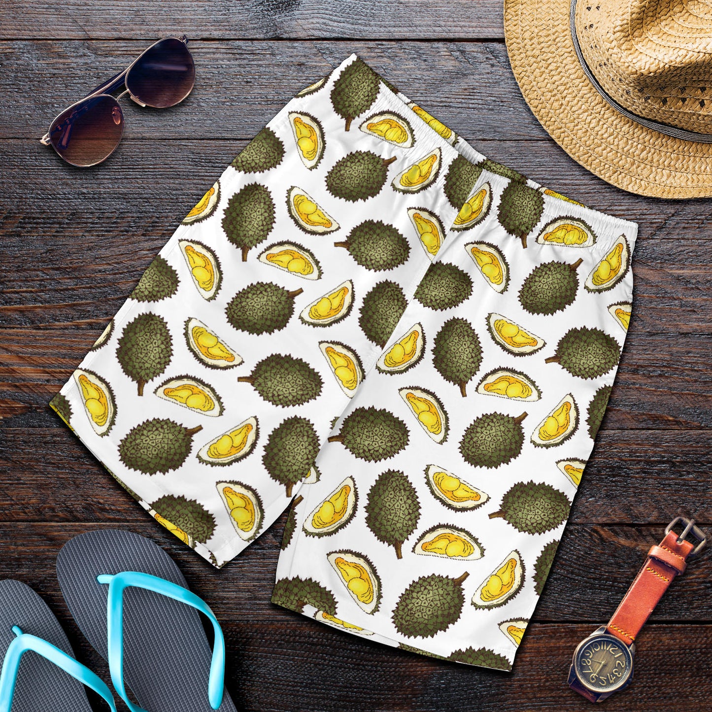 Durian Pattern Print Design DR03 Mens Shorts