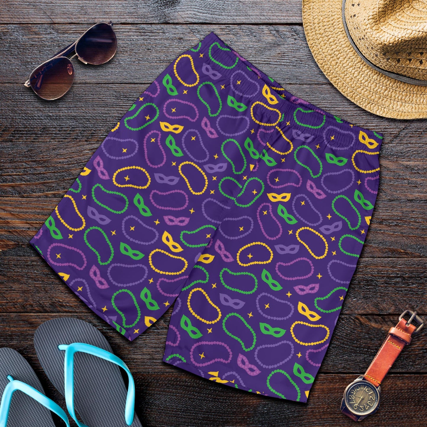 Mardi Gras Pattern Print Design 04 Mens Shorts