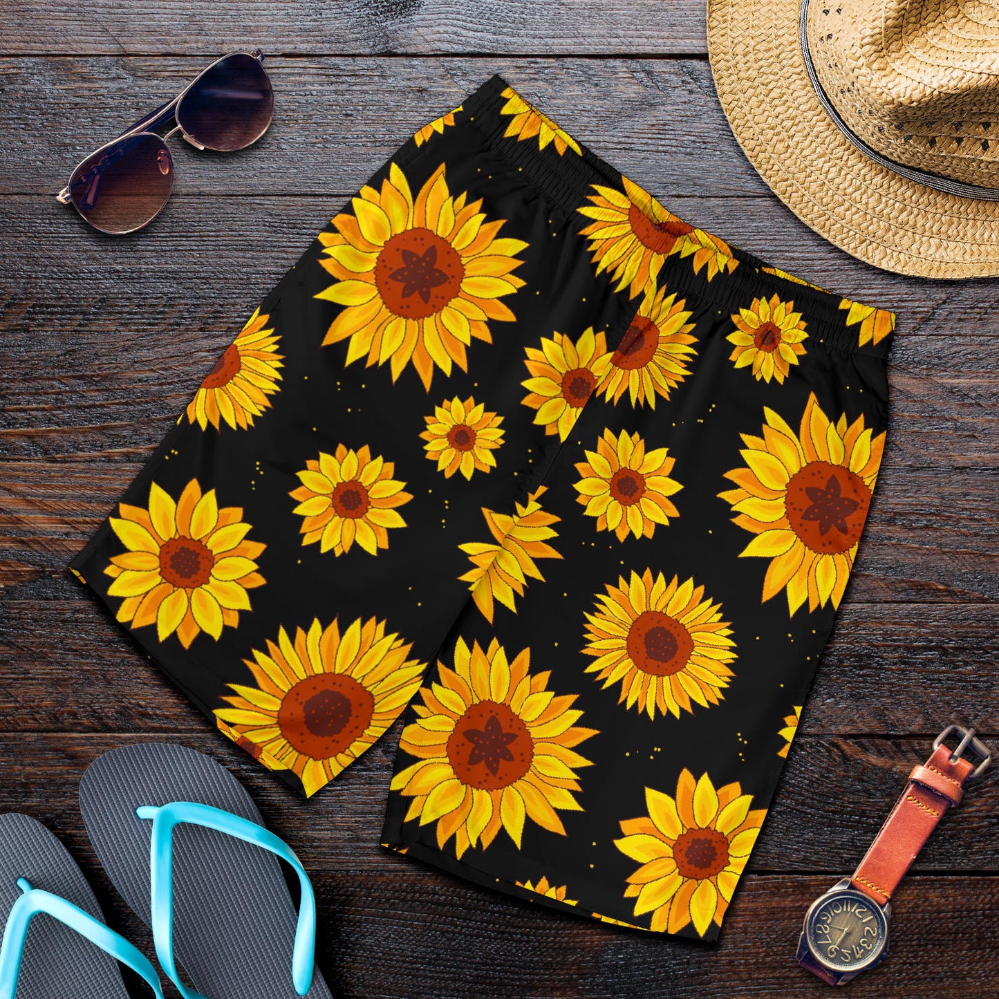 Sunflower Pattern Print Design SF09 Mens Shorts