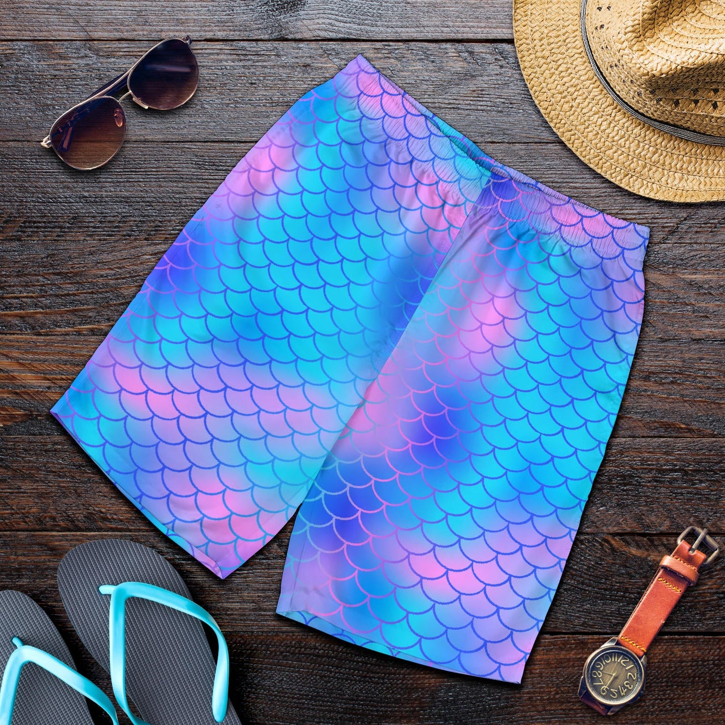 Mermaid Scales Pattern Print Design 04 Mens Shorts