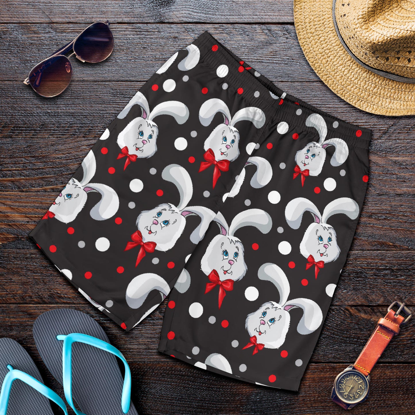 Rabbit Pattern Print Design RB012 Mens Shorts