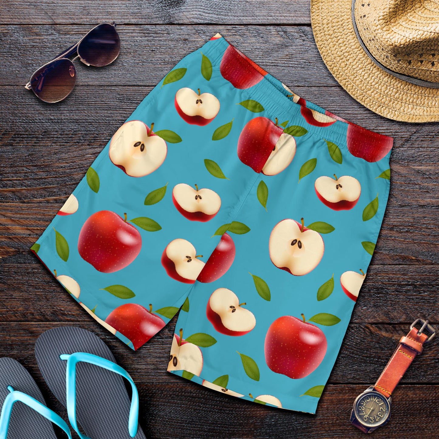 Apple Pattern Print Design AP012 Mens Shorts