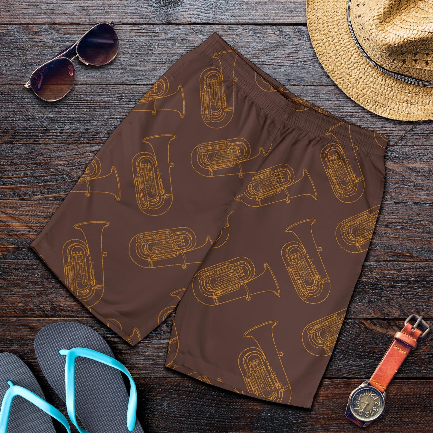 Tuba Pattern Print Design 02 Mens Shorts