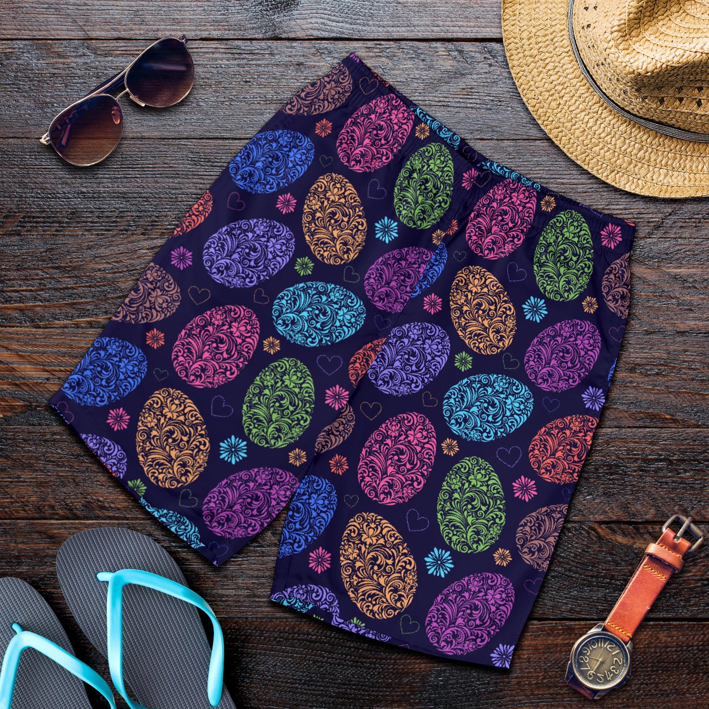 Easter Eggs Pattern Print Design RB012 Mens Shorts