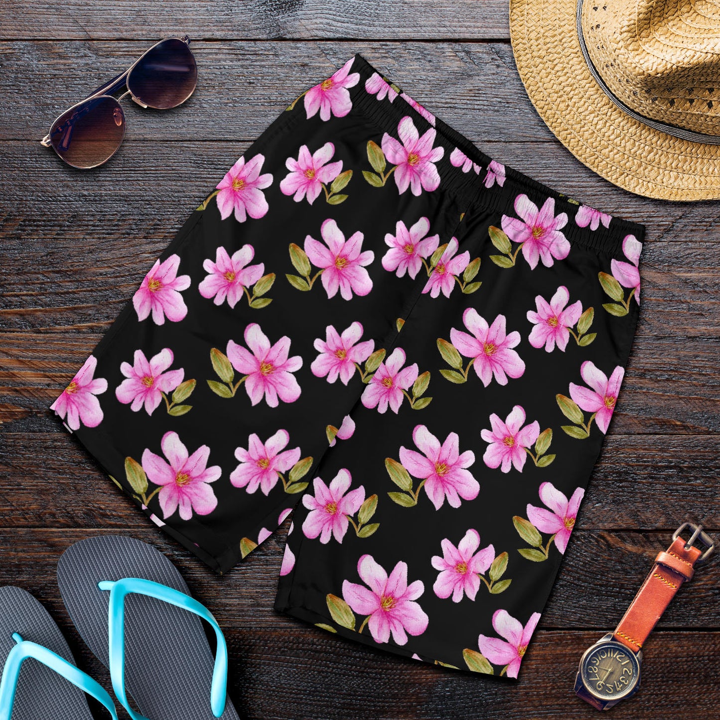 Magnolia Pattern Print Design MAG06 Mens Shorts