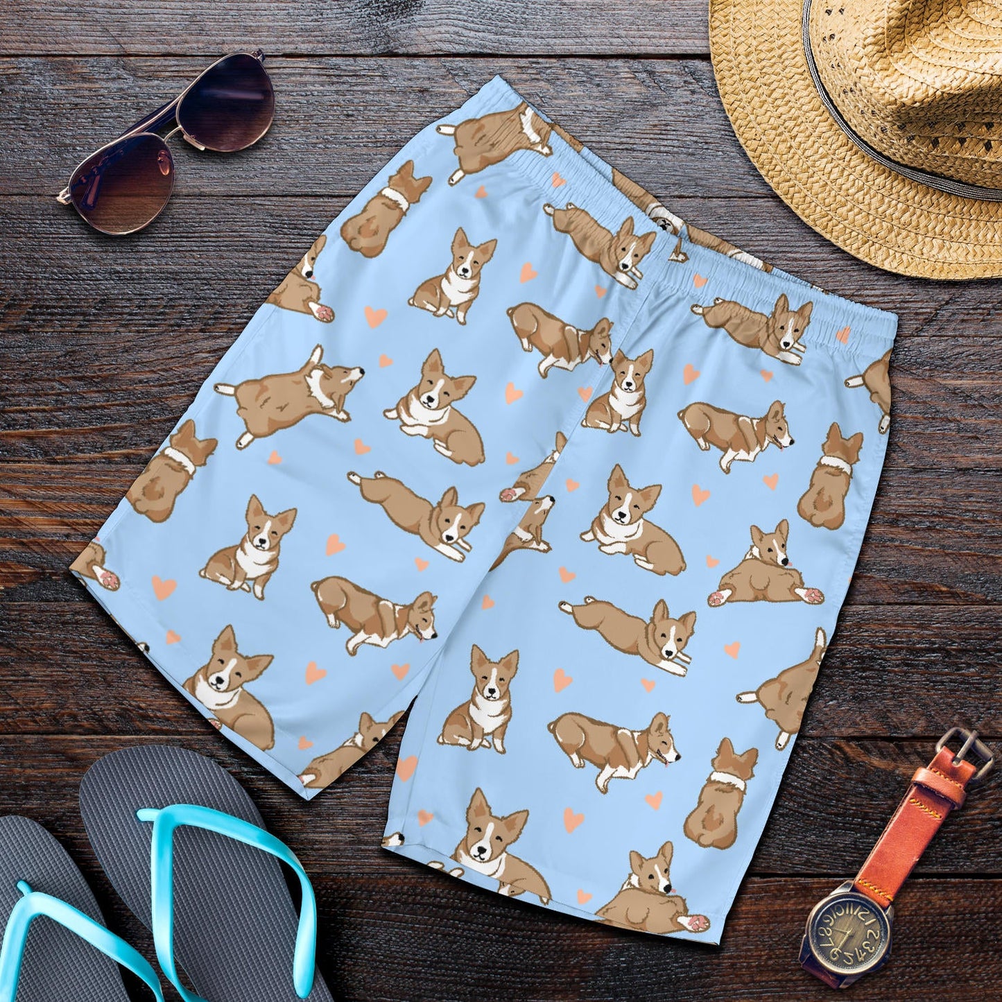 Pembroke Welsh Corgis Pattern Print Design A05 Mens Shorts