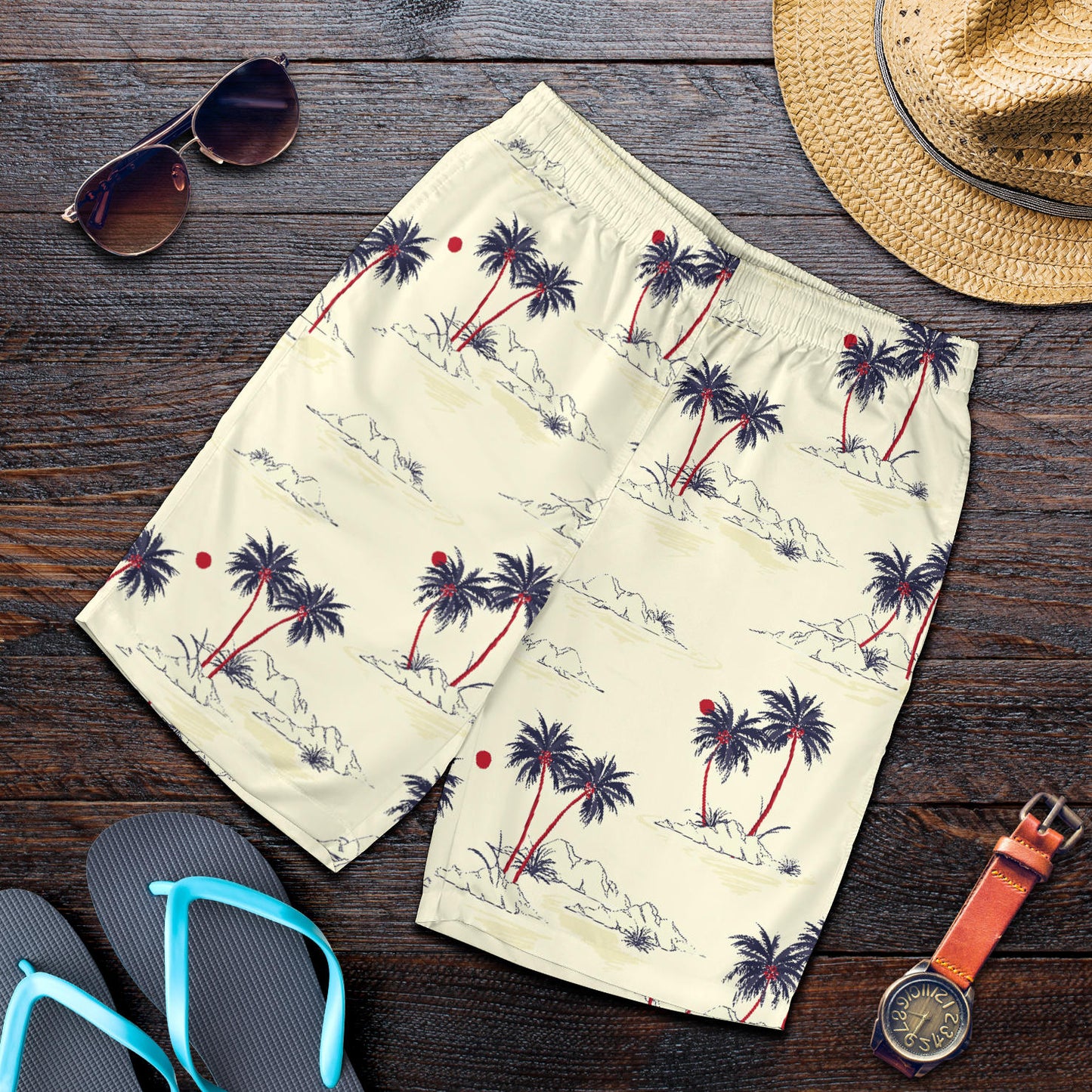 Palm Tree Pattern Print Design PT08 Mens Shorts