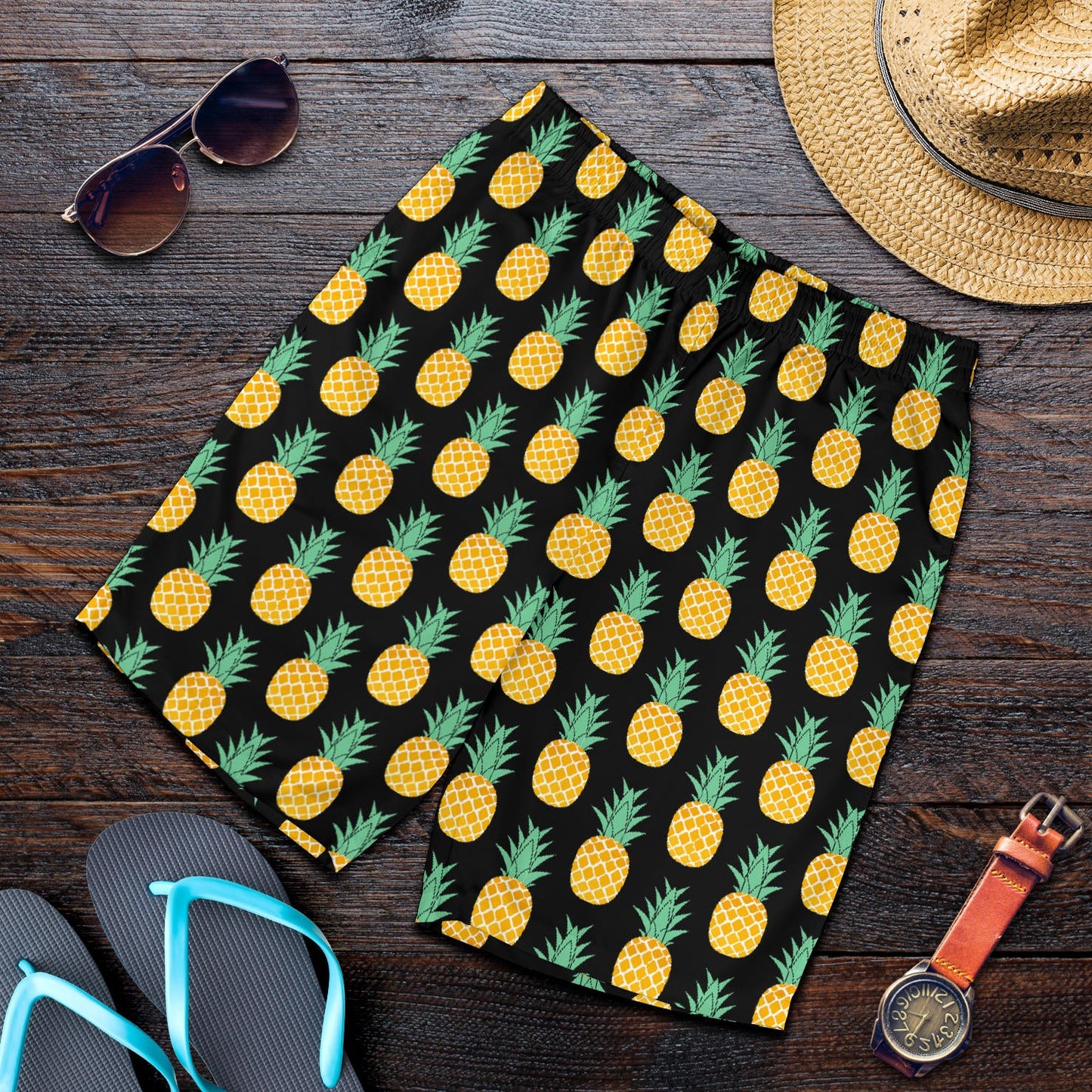 Pineapple Pattern Print Design A03 Mens Shorts
