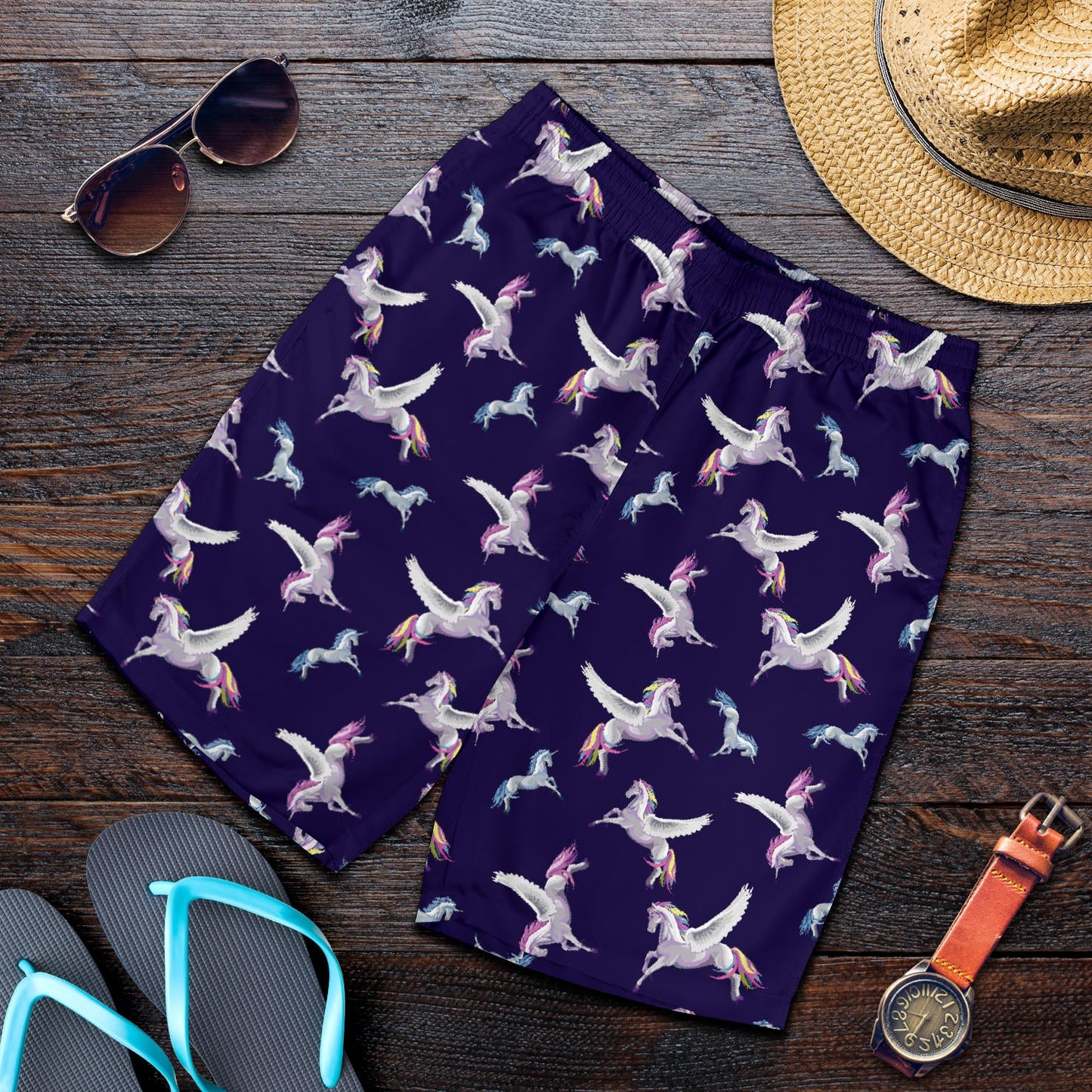 Pegasus Pattern Print Design 02 Mens Shorts