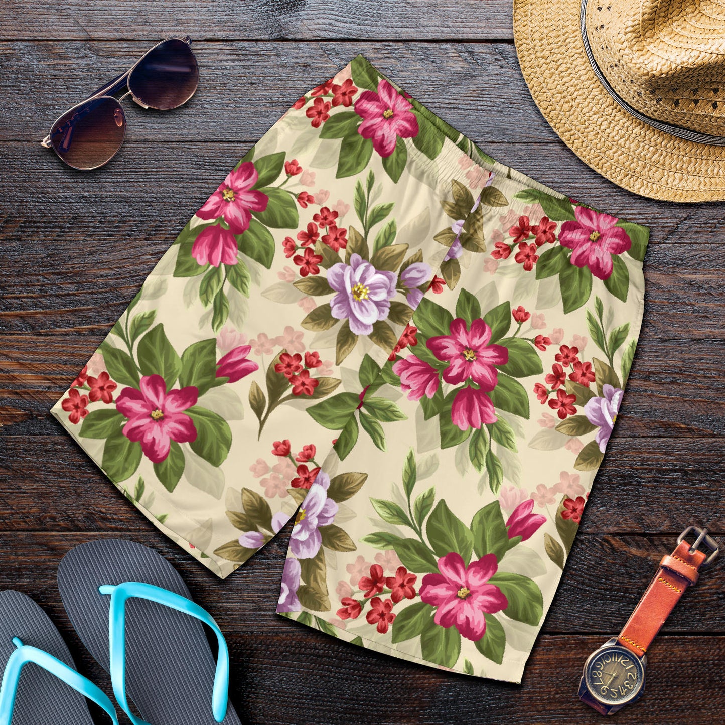 Summer Floral Pattern Print Design SF08 Mens Shorts