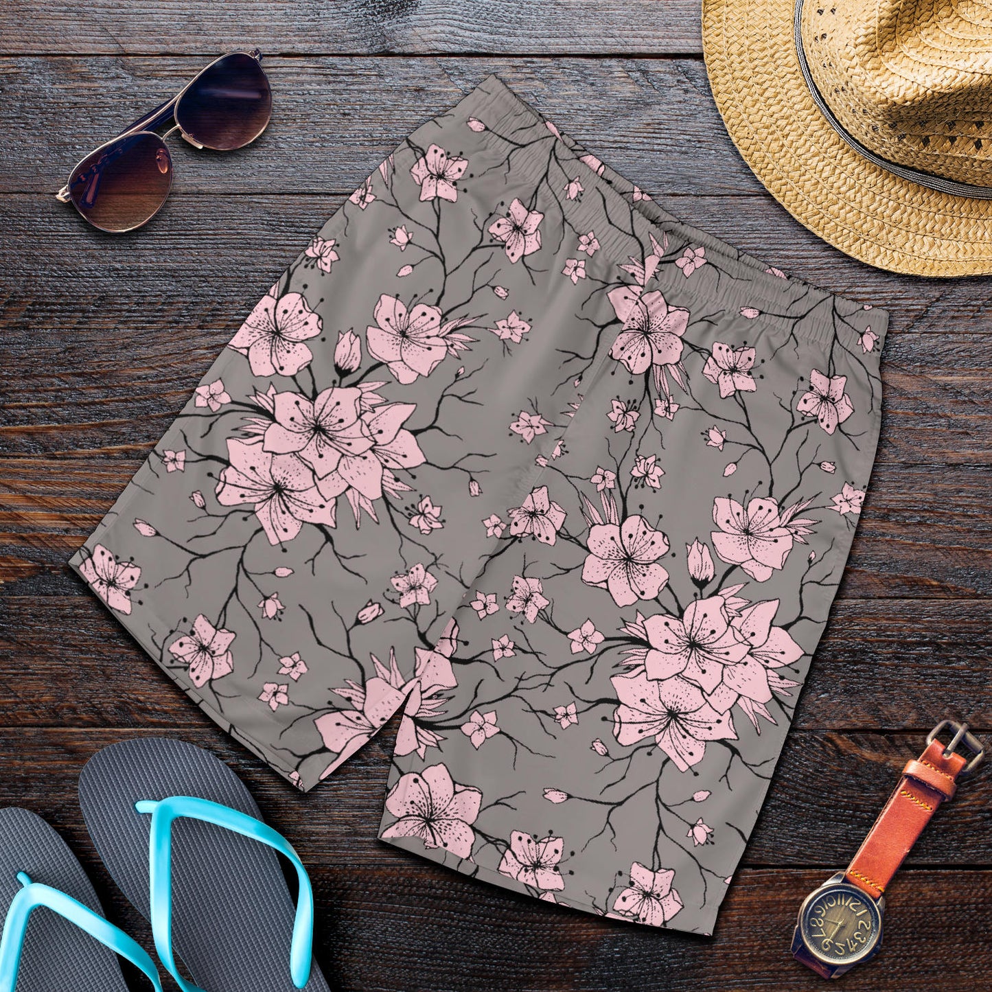 Cherry Blossom Pattern Print Design CB05 Mens Shorts