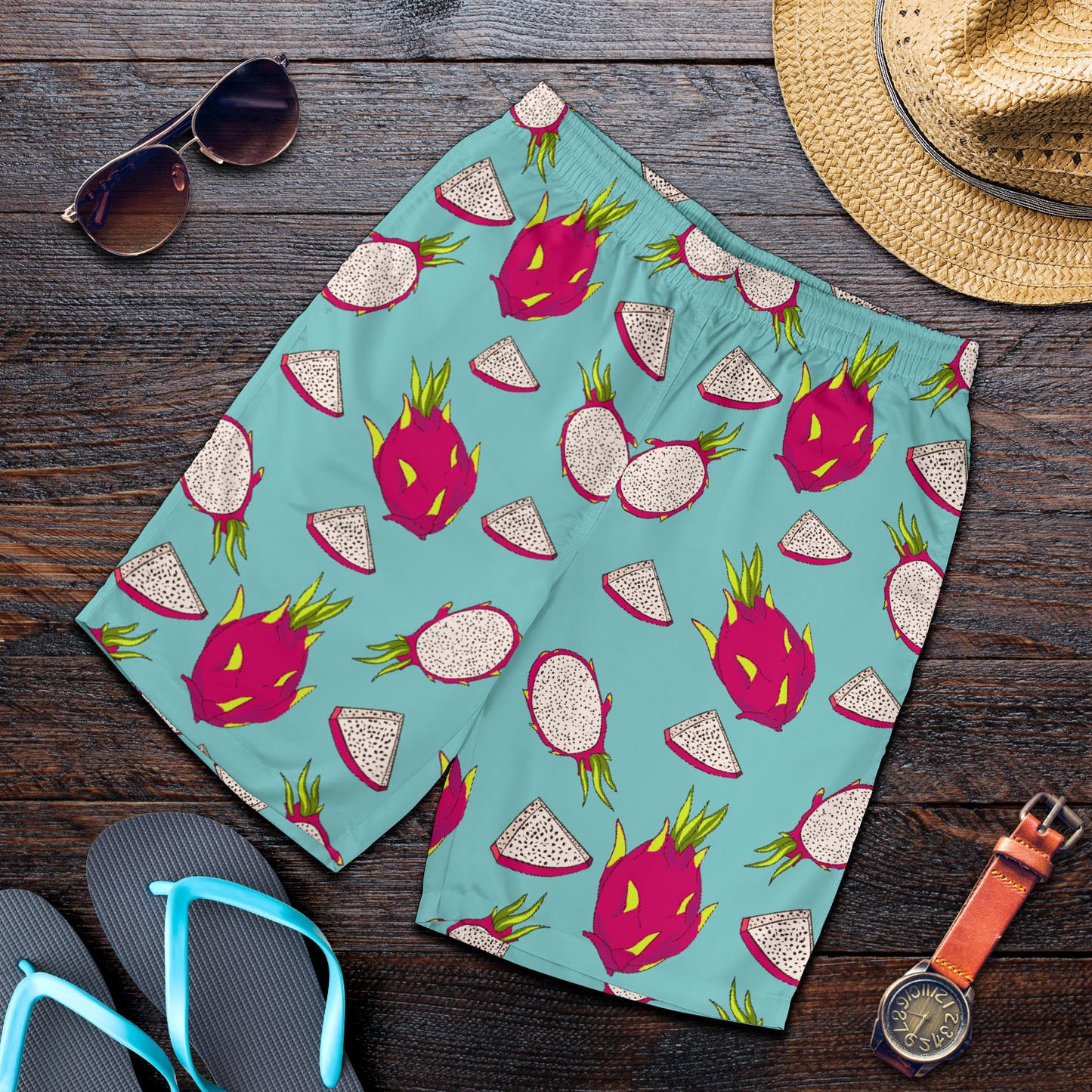 Dragonfruit Pattern Print Design DF01 Mens Shorts