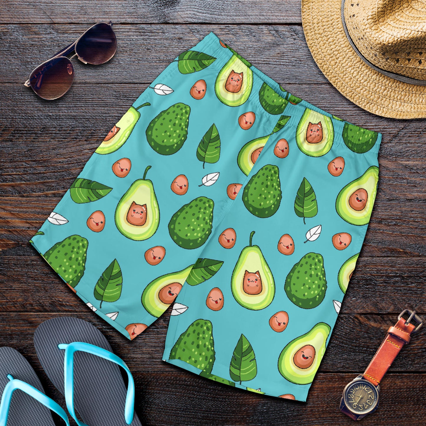 Avocado Pattern Print Design AC05 Mens Shorts