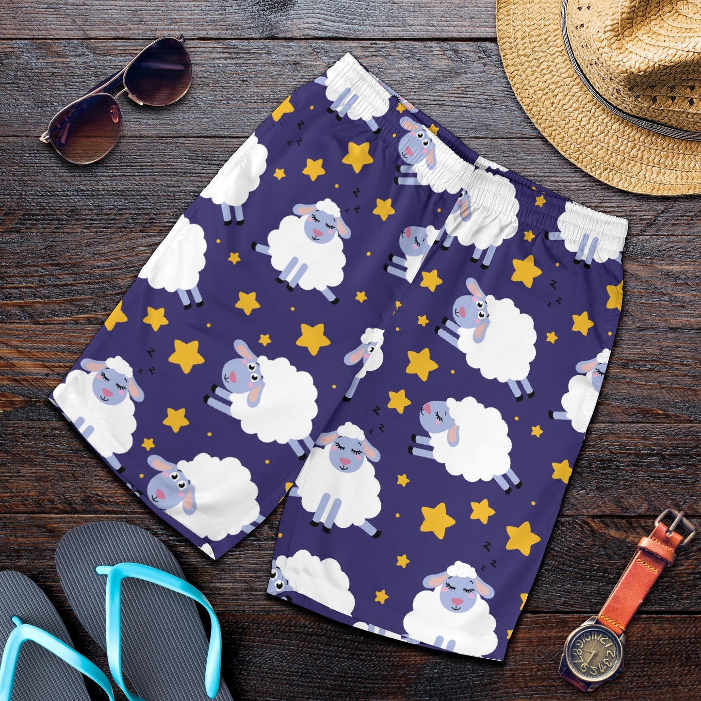 Sheep Pattern Print Design 03 Mens Shorts