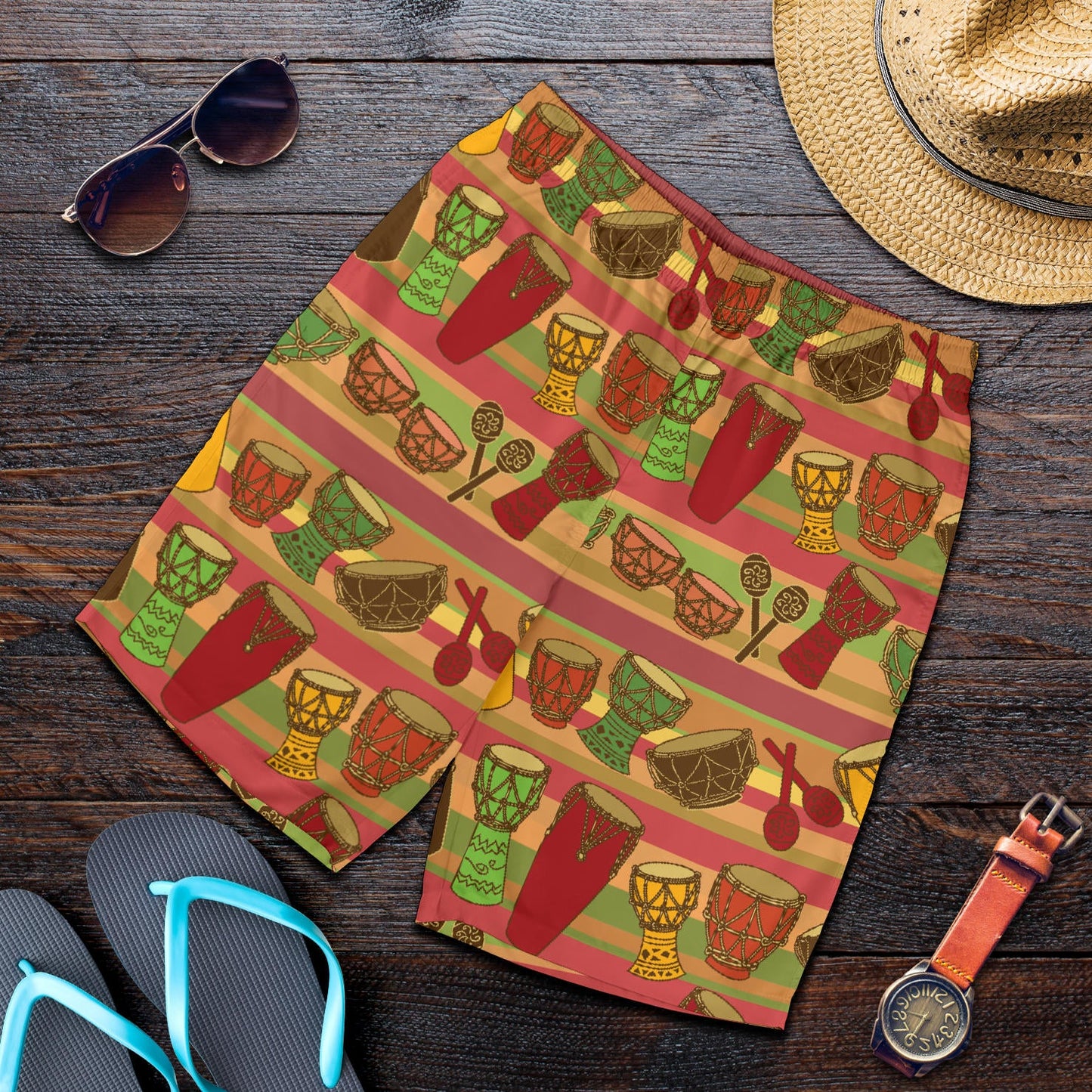 Percussion Pattern Print Design 01 Mens Shorts