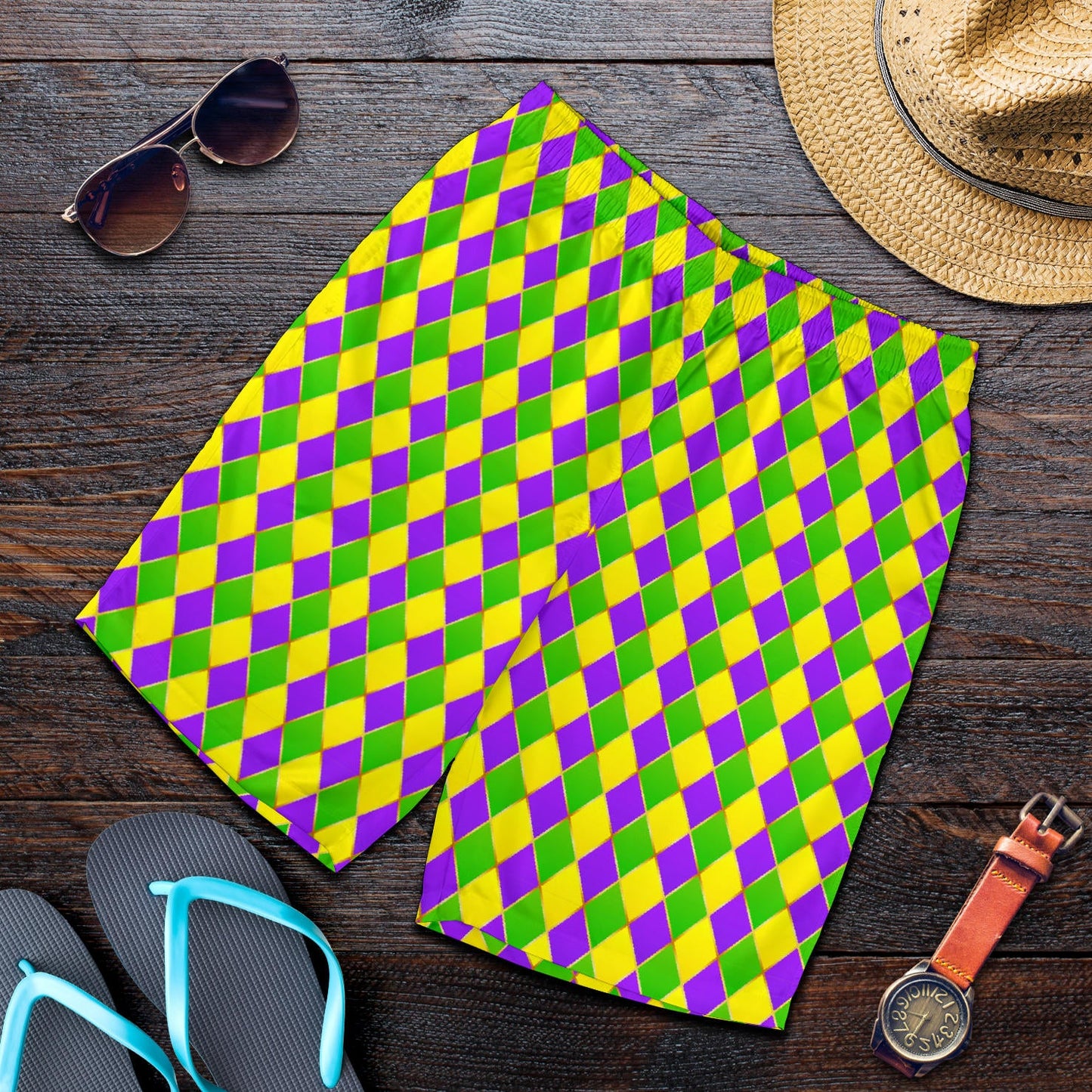 Mardi Gras Pattern Print Design 01 Mens Shorts