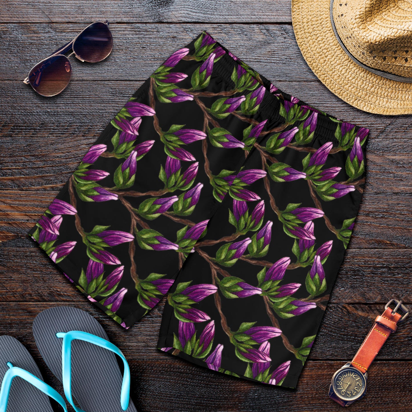 Magnolia Pattern Print Design MAG010 Mens Shorts
