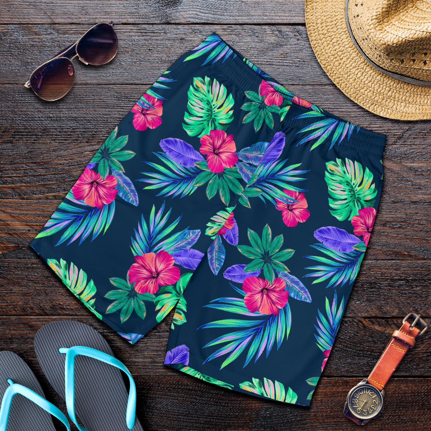 Tropical Flower Pattern Print Design TF09 Mens Shorts