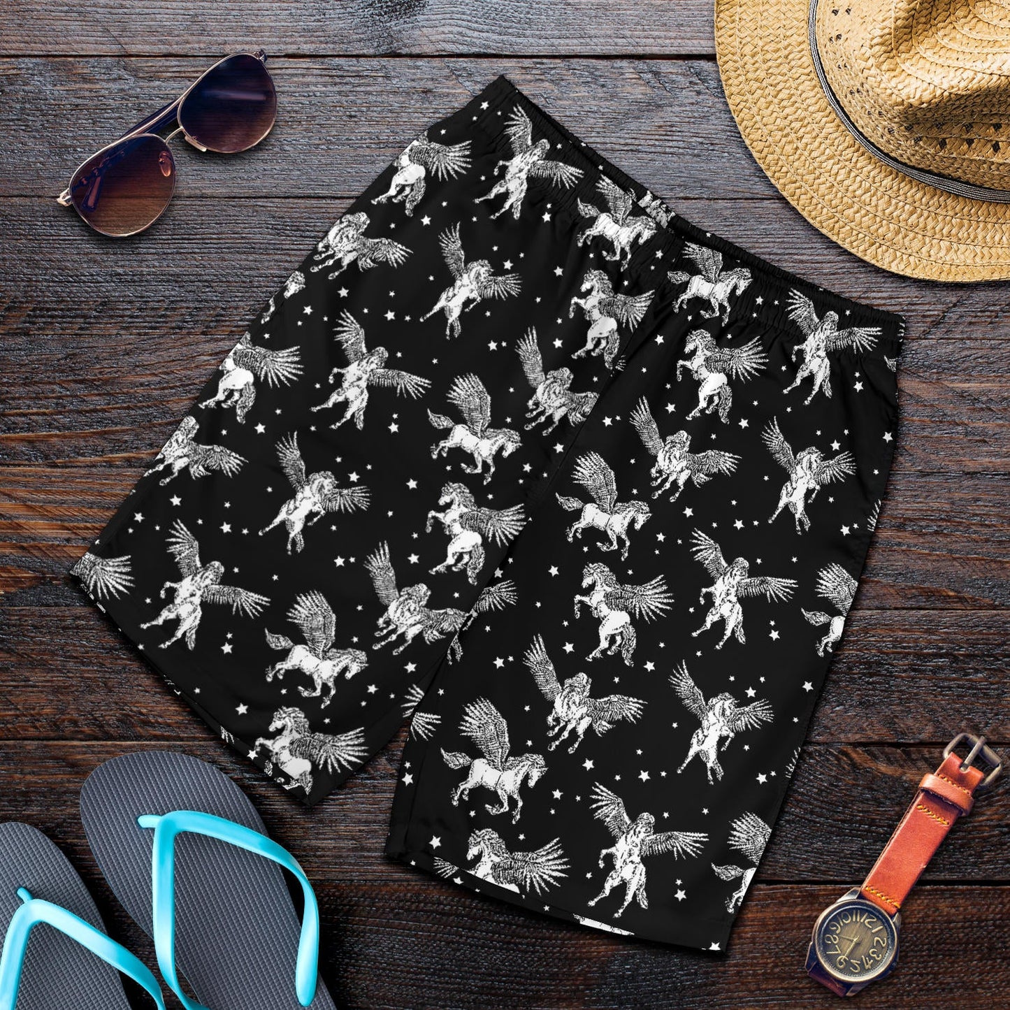 Pegasus Pattern Print Design 01 Mens Shorts