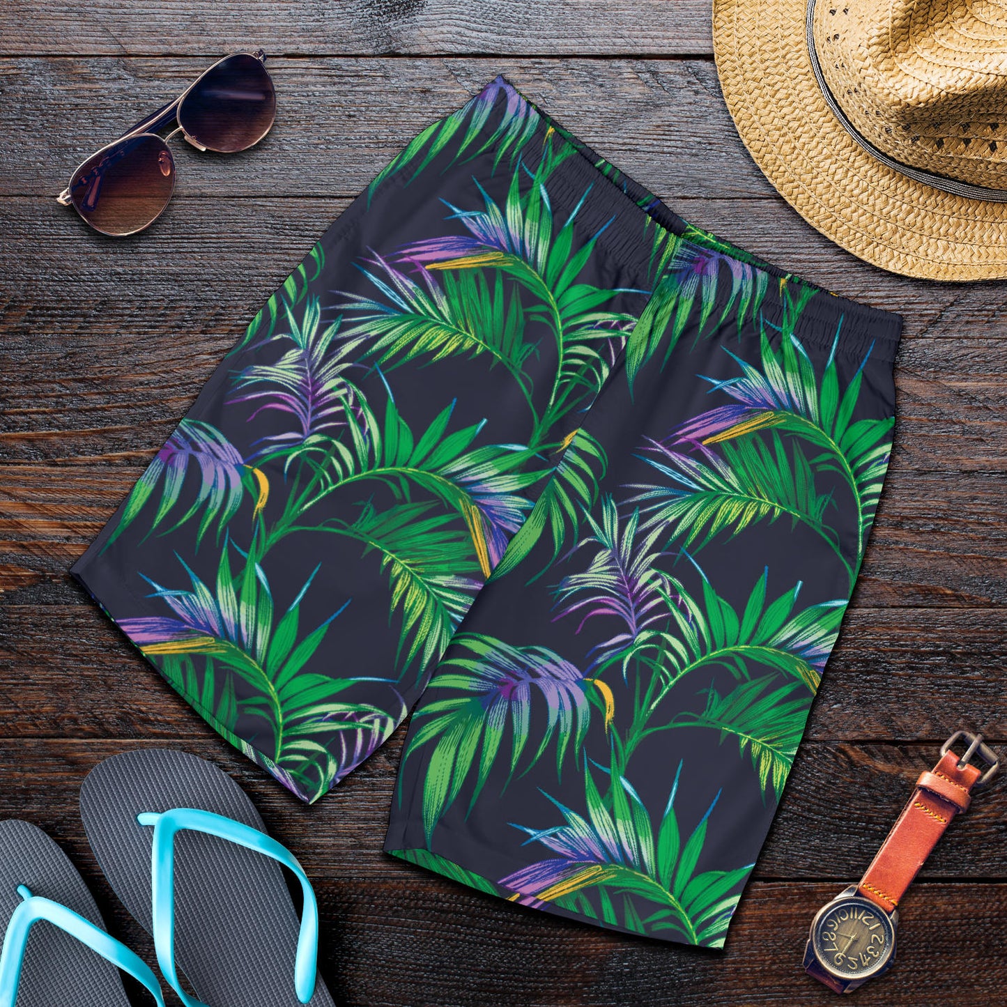 Palm Leaves Pattern Print Design PL04 Mens Shorts