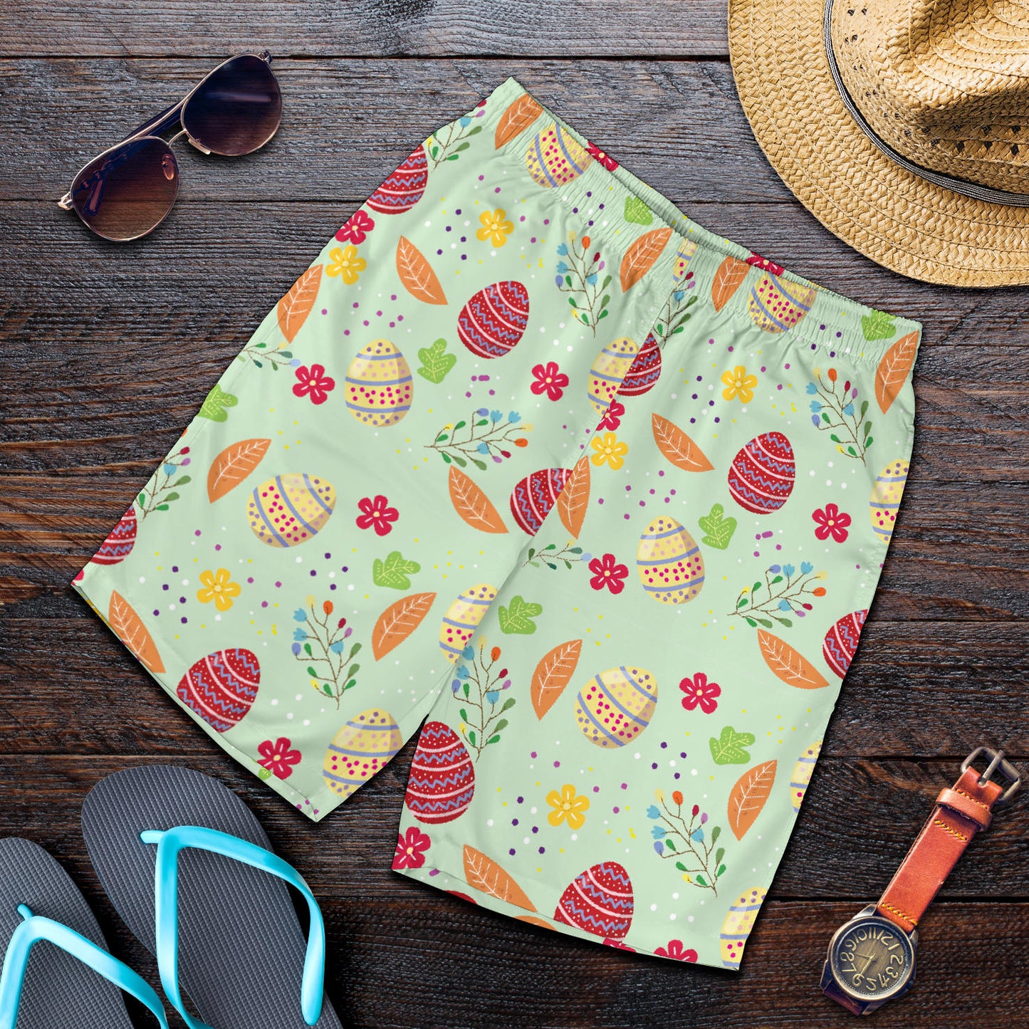 Easter Eggs Pattern Print Design RB07 Mens Shorts