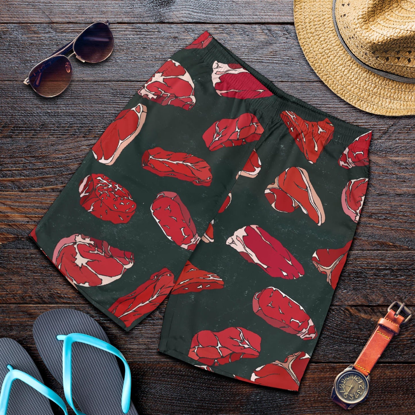 Meat Pattern Print Design 01 Mens Shorts