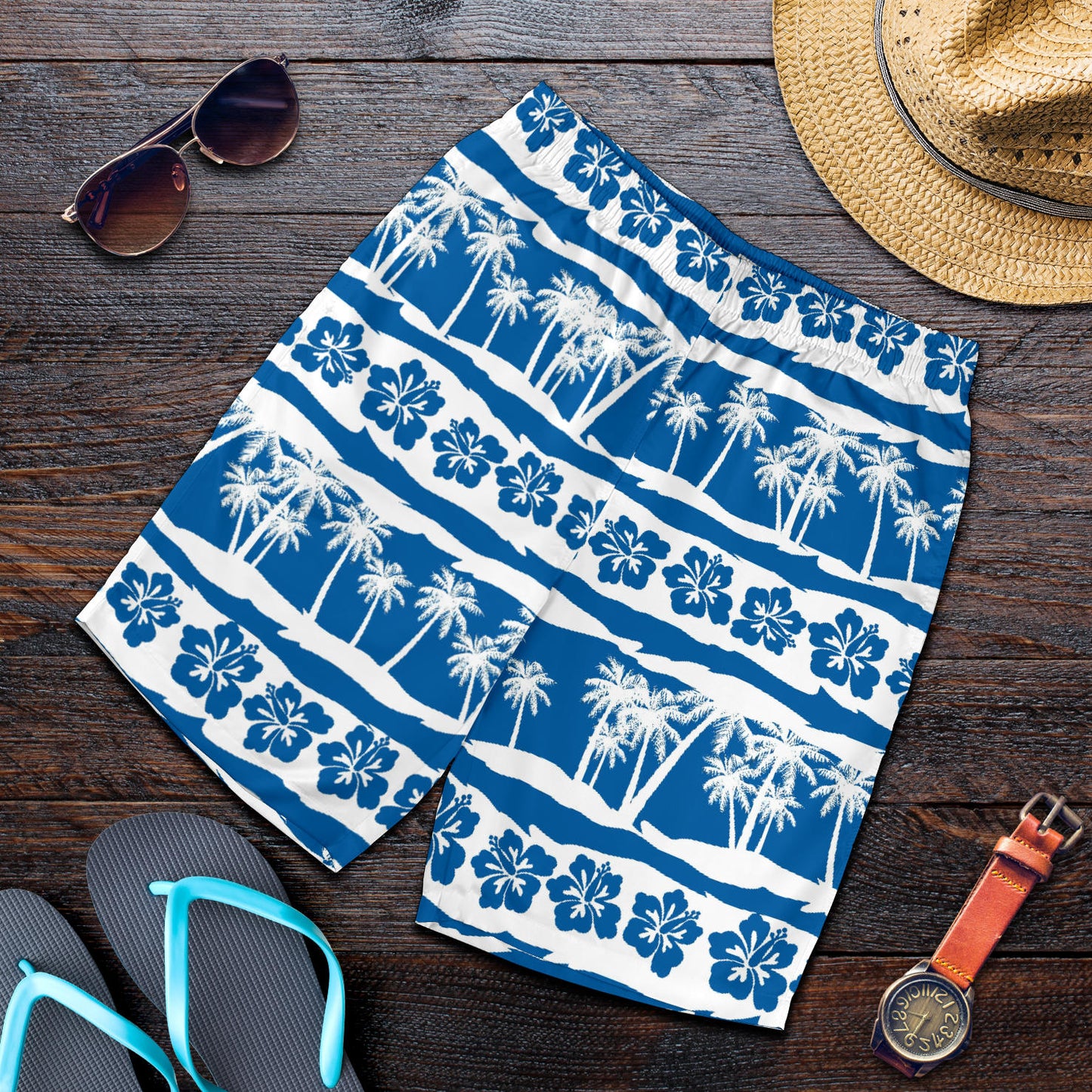Hawaiian Themed Pattern Print Design H021 Mens Shorts