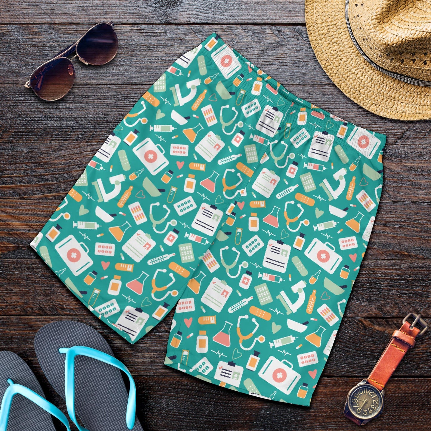 Medical Pattern Print Design 03 Mens Shorts