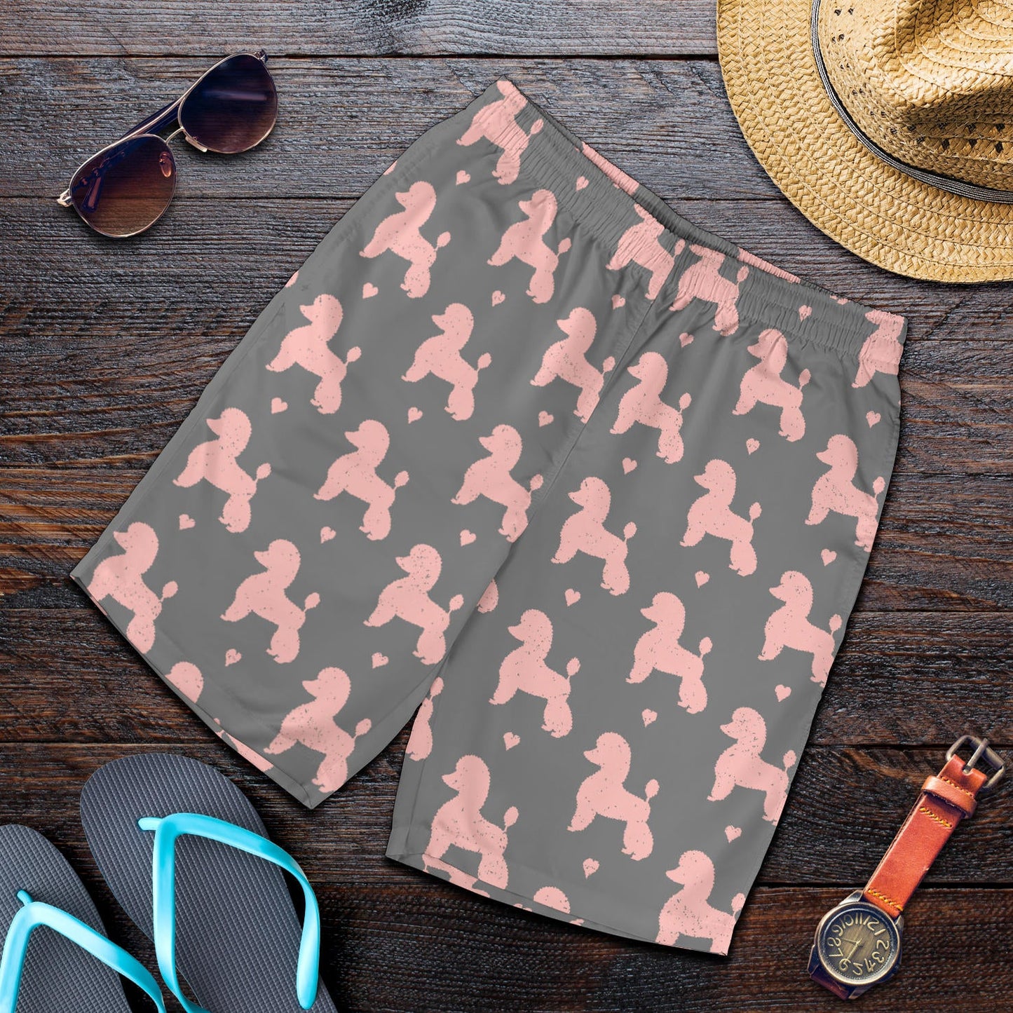 Poodle Pattern Print Design A02 Mens Shorts