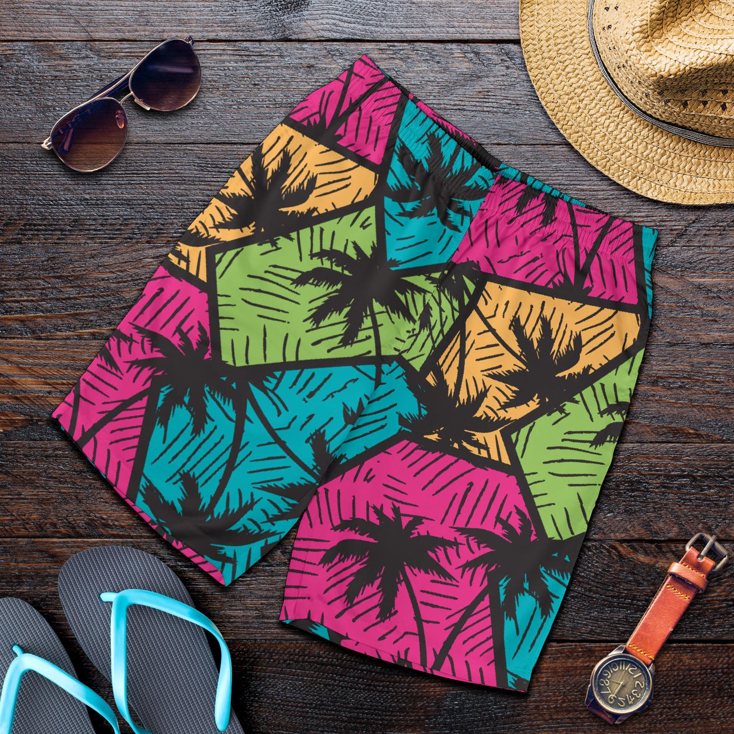 Palm Tree Pattern Print Design PT09 Mens Shorts