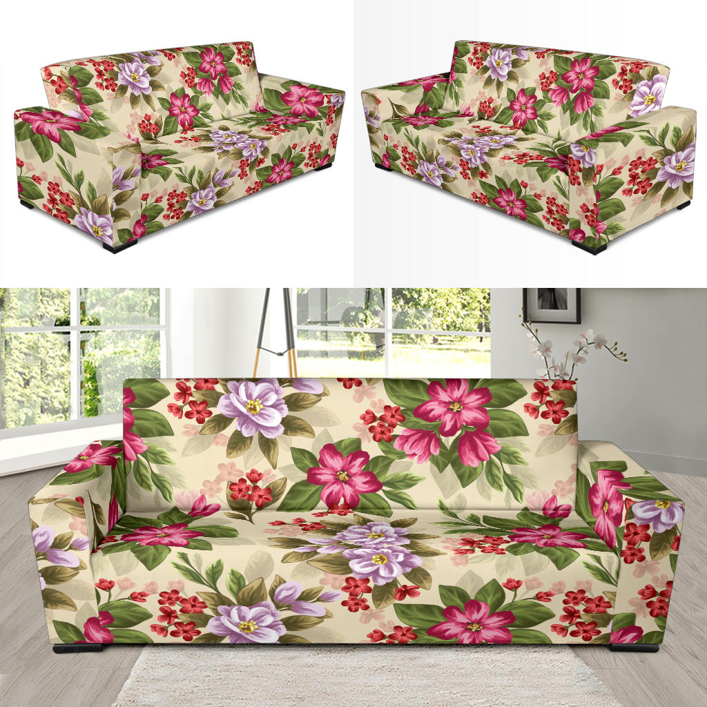 Summer Floral Pattern Print Design SF08 Sofa Slipcover