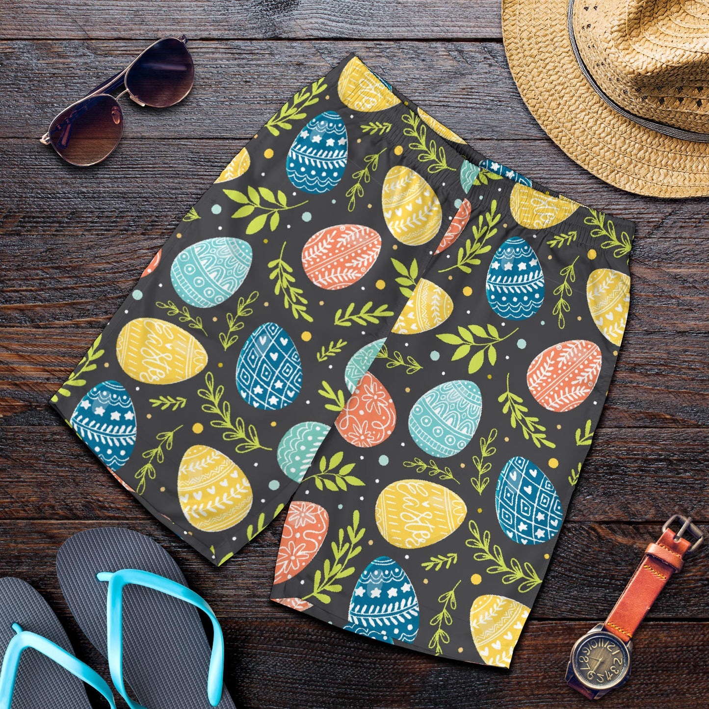 Easter Eggs Pattern Print Design RB01 Mens Shorts