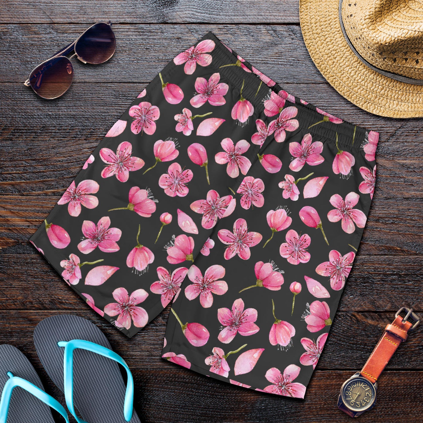 Apple blossom Pattern Print Design AB03 Mens Shorts