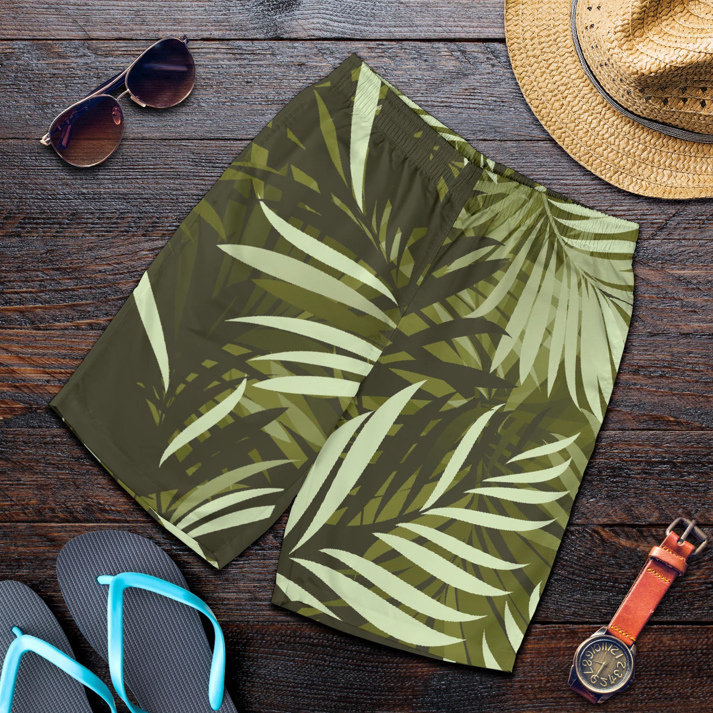 Palm Leaves Pattern Print Design PL05 Mens Shorts