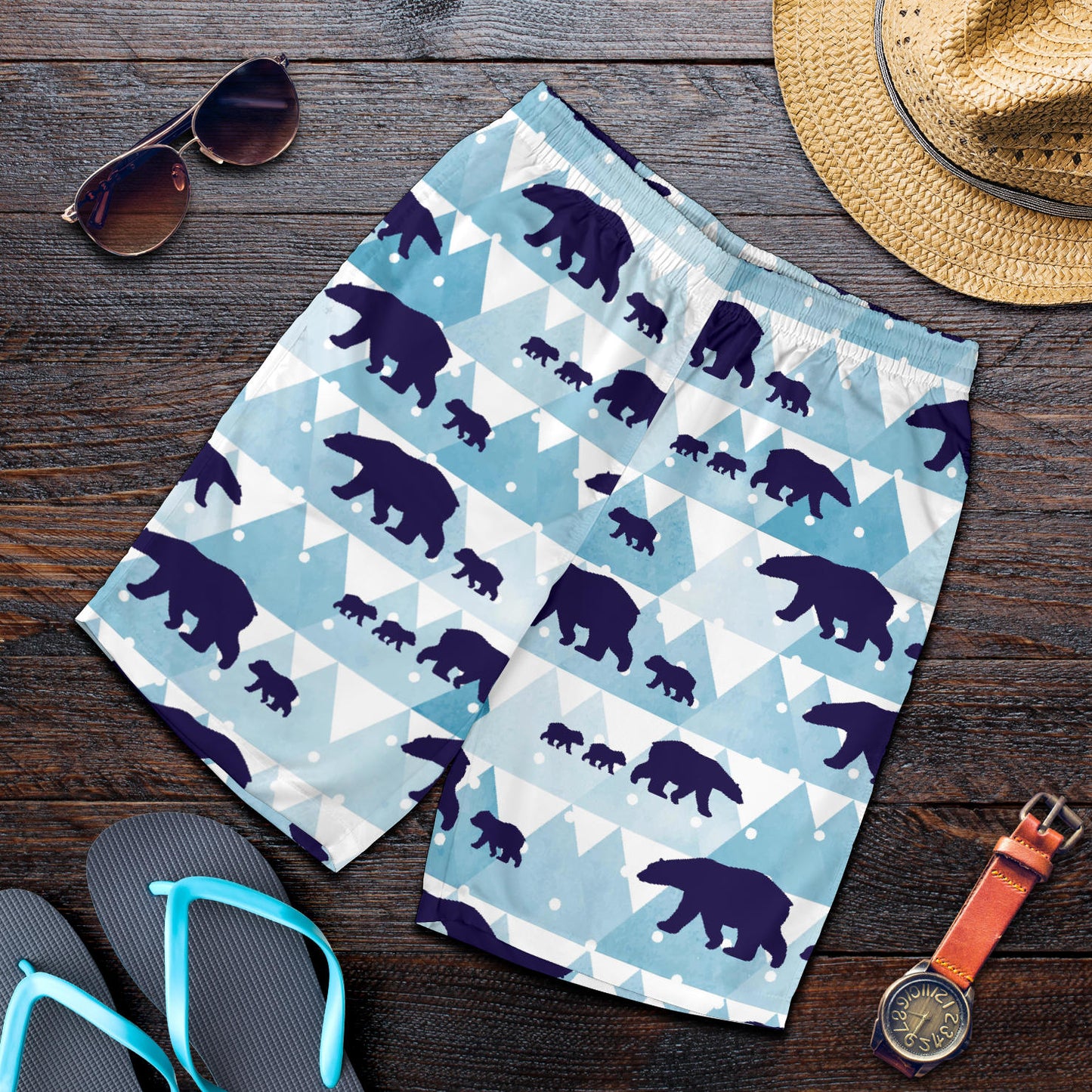 Bear Pattern Print Design BE01 Mens Shorts
