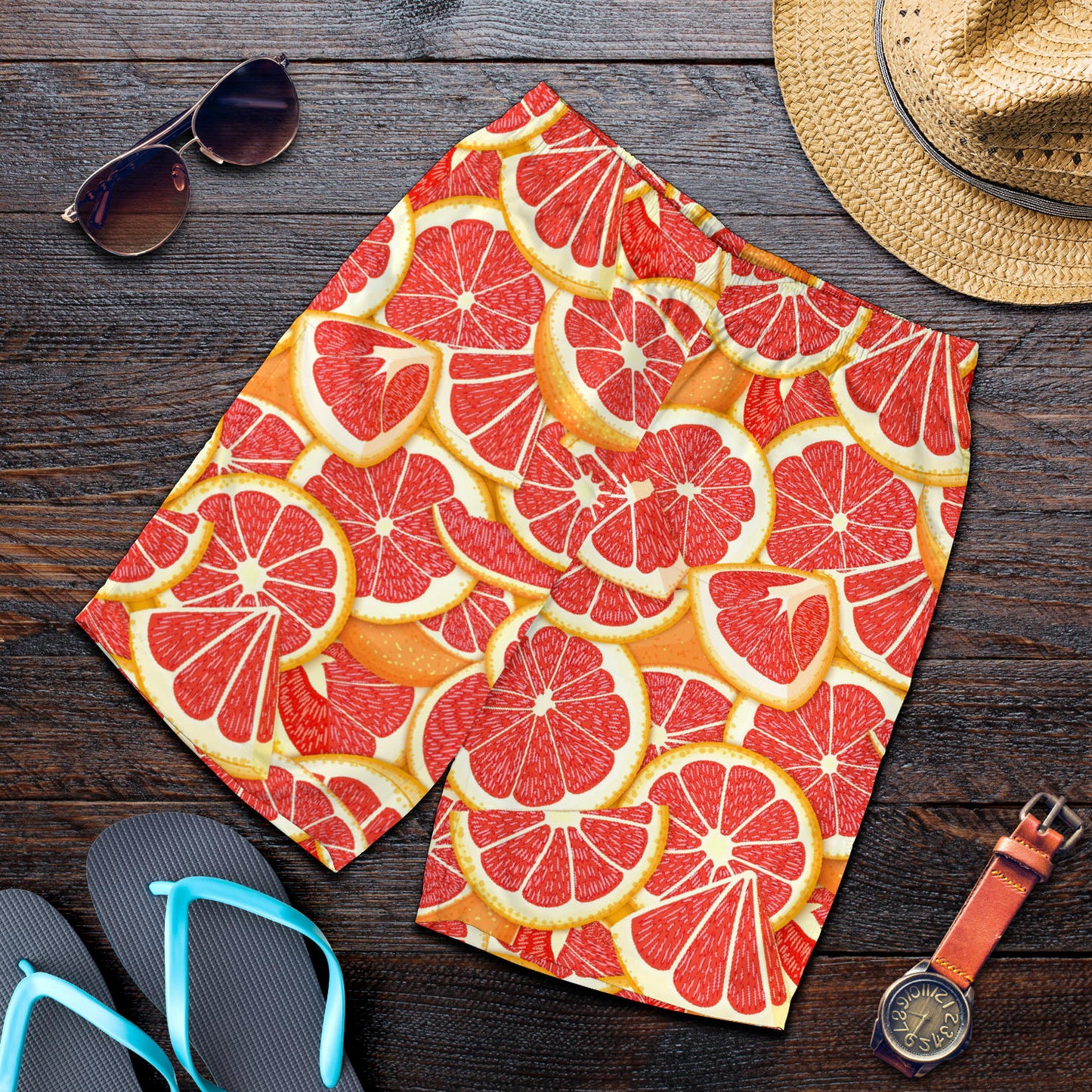 Grapefruit Pattern Print Design GF02 Mens Shorts