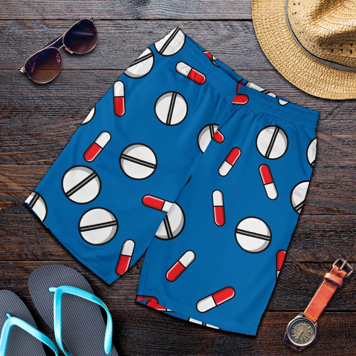 Pill Pattern Print Design A05 Mens Shorts