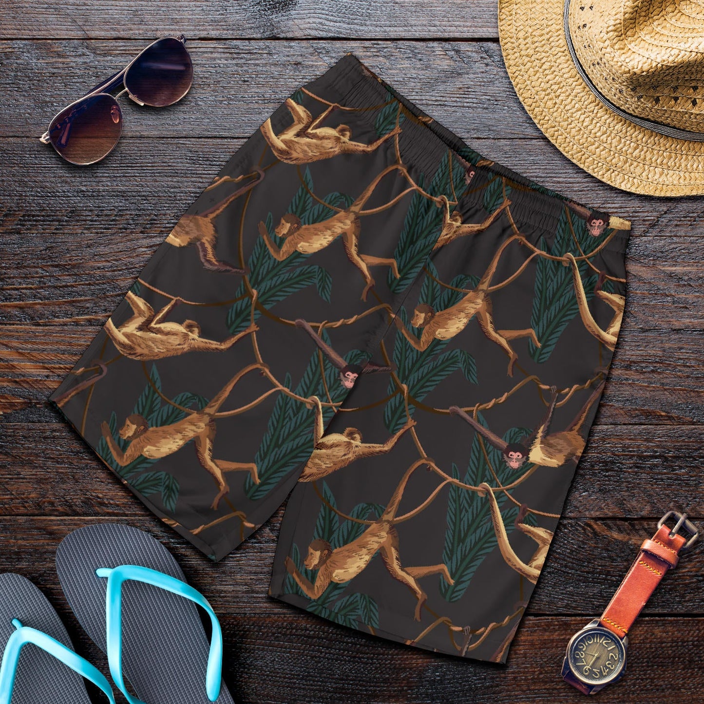 Monkey Pattern Print Design 02 Mens Shorts