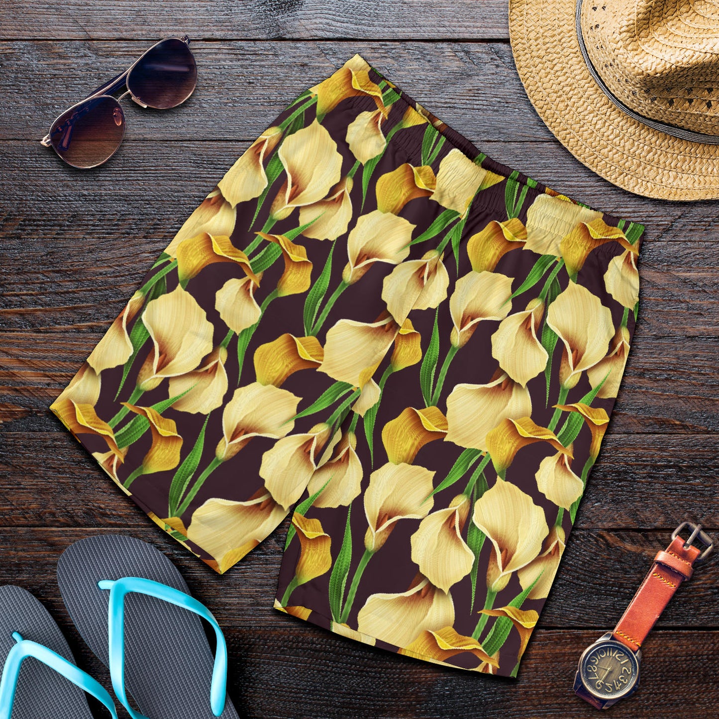 Lily Pattern Print Design LY013 Mens Shorts