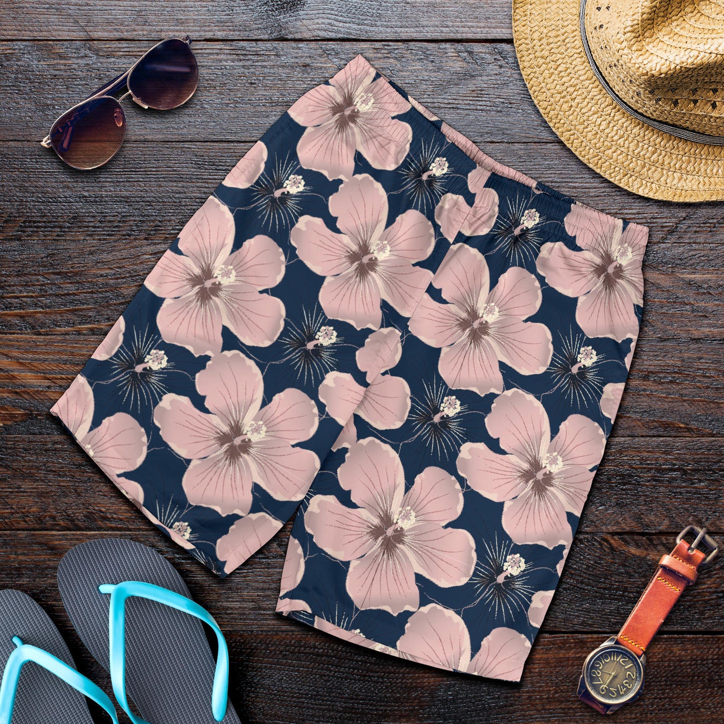 Plumeria Pattern Print Design PM018 Mens Shorts