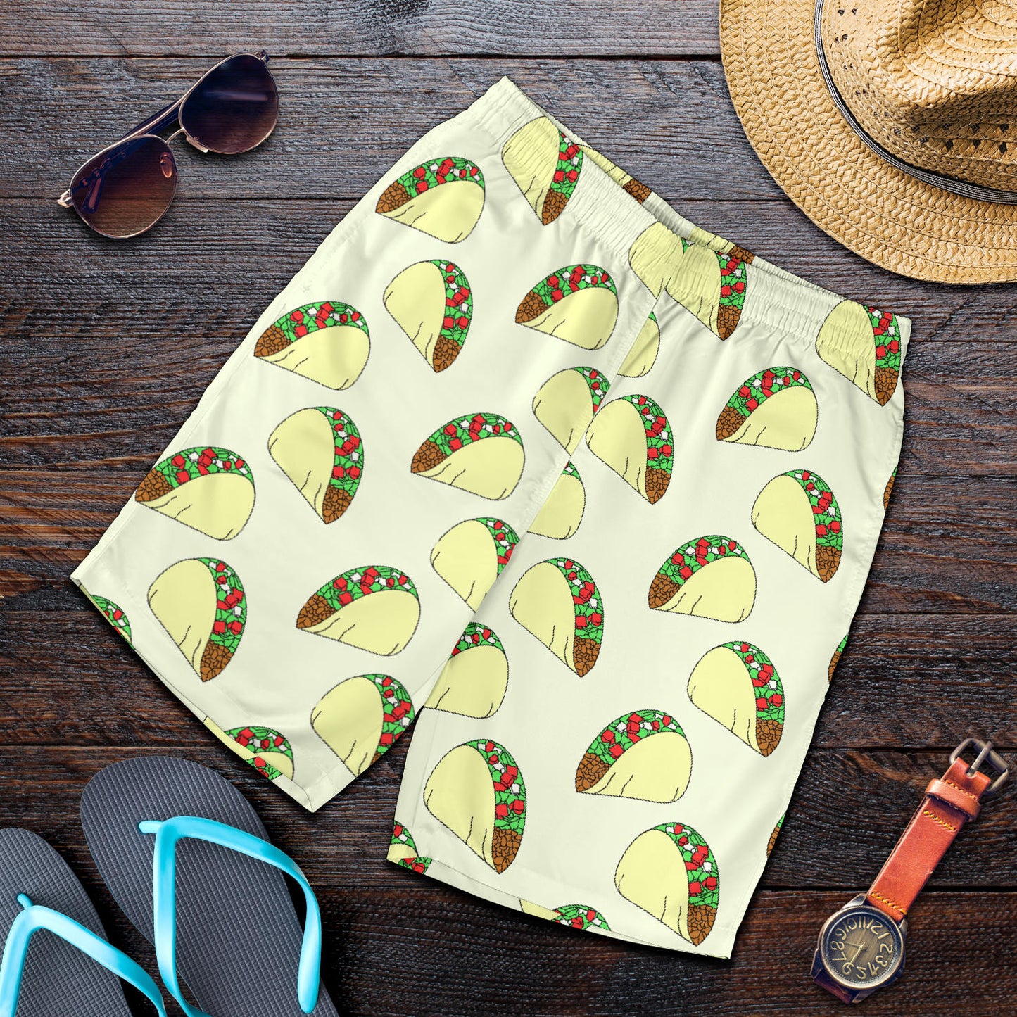 Taco Pattern Print Design TC05 Mens Shorts