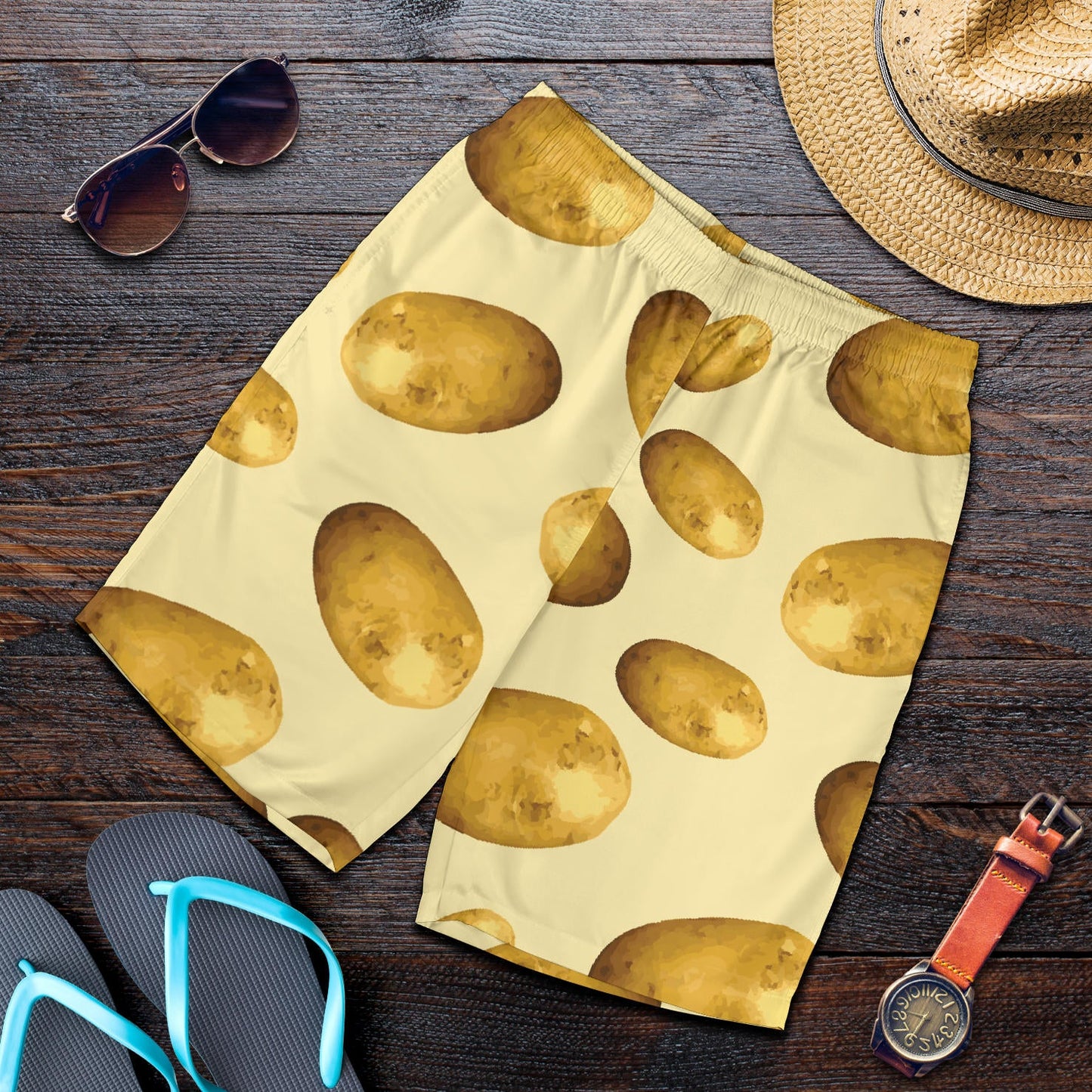 Potato Pattern Print Design A01 Mens Shorts